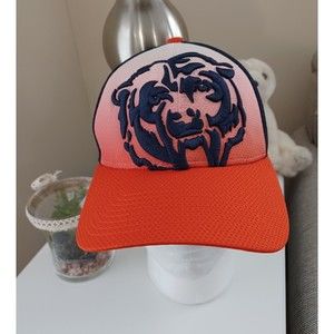 Chicago Bears Navy and Orange Hat/Cap New Era 39THIRTY S/M Bear Face Front